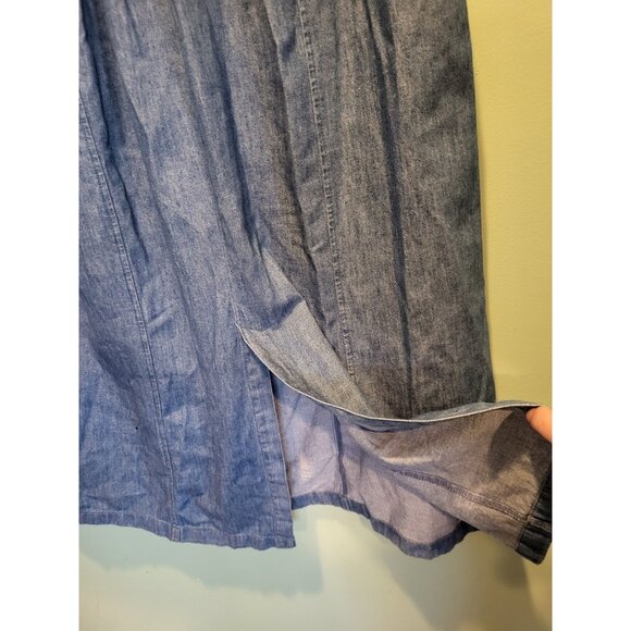 New Old Navy Lightweight Denim Sleeveless Minimalist Midi Dress Sz 2X - Picture 5 of 8